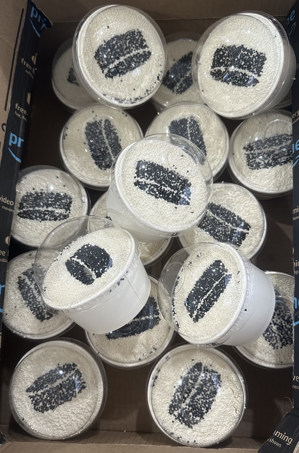 Hockey puck pattern Peak Dot Cake